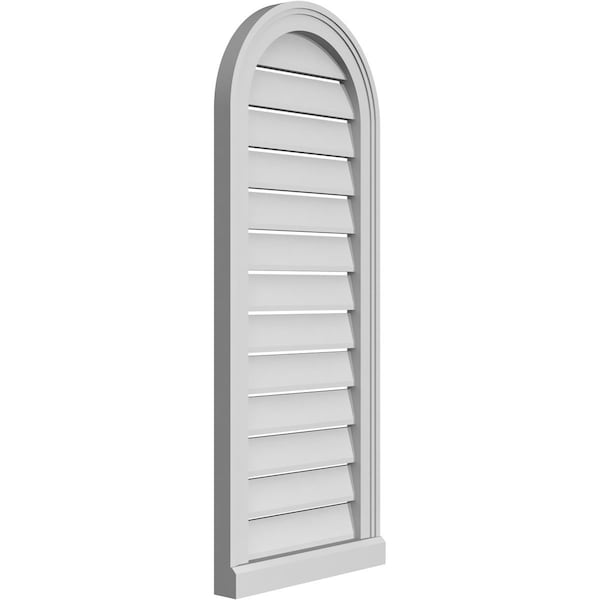 Round Top Surface Mount PVC Gable Vent: Functional, W/ 2W X 2P Brickmould Sill Frame, 16W X 40H